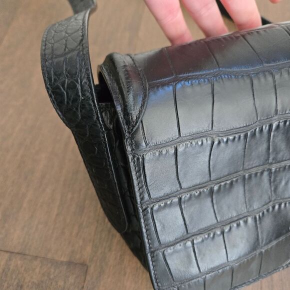 Alexander McQueen Croc Embossed leather Skull Crossbody Bag - Picture 9 of 16